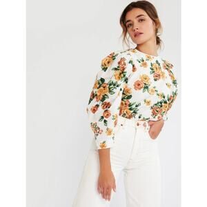 MILLE LILA POPOVER PUFFED SLEEVE TOP ANTIQUE ROSE